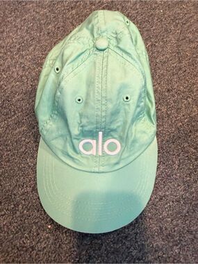 ALO Yoga Off Duty Cap Green White logo adjustable baseball hat